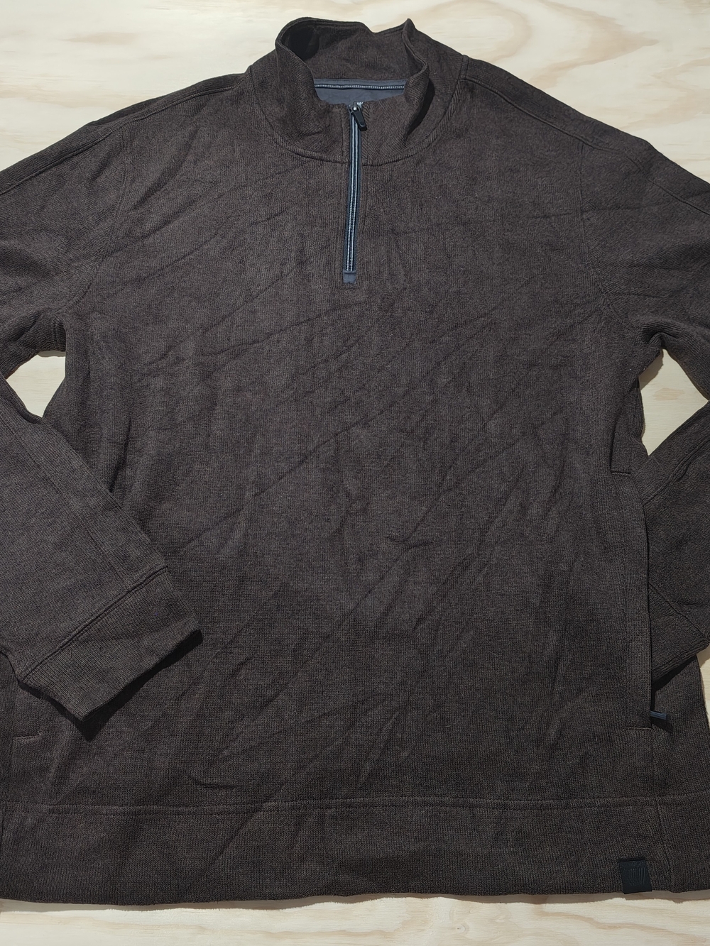 Mack Weldon Brown Quarter-Zip Pullover Sweater
